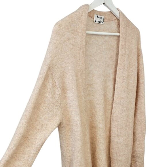 Acne Studios Raya SH Mohair Blend Longline Open Front Cardigan, Size Small - Picture 9 of 9